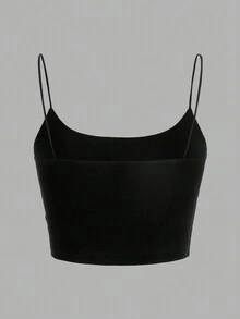 SHEIN EZwear Top De Punto De Sin Mangas Para Mujeres, Estilo Cultivo Con Tres Colores Disponibles - Naranja - Ver 3