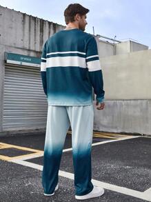 Manfinity Homme Men's Plus Size Gradient Long Sleeve T-Shirt Set - Multicolor - View 2