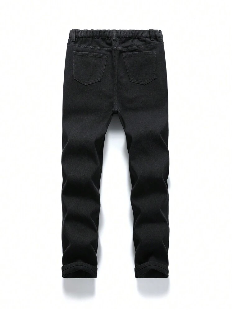 Teen Boy's Skeleton Print Tapered Jeans