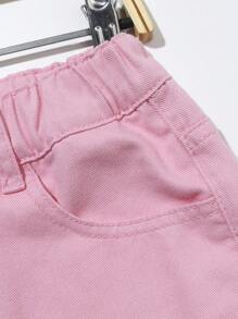 Teen Boys' Street Style Patchwork Printed Jeans - Baby Pink - View 4