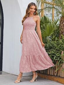 Simplee Robe En Jacquard À Panneaux À Fronces Pour Femme - Rose bonbon - Voir 7