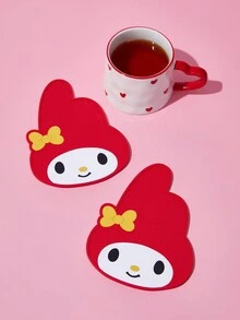 HELLO KITTY AND FRIENDS | SHEIN 1入組可愛卡通紅色杯墊