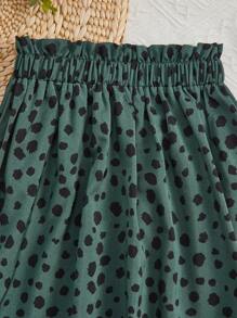 SHEIN 小女童斑點印花紙袋腰半身裙 - 彩色 - 查看 4