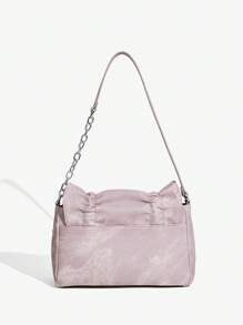 SHEIN ICON 女士单肩包，Y2K 包，粉色街头牛仔效果包，适合青少年情人节 - 粉色 - 查看 7