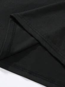 Manfinity Homme Áo thun nam tay ngắn in chữ thường ngày, Quà tặng bạn trai, Đi chơi - màu đen - Xem 6