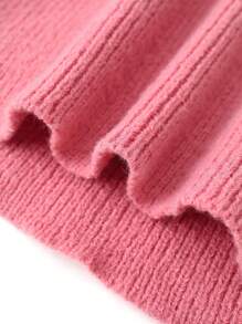 Suéter De Cuello Alto Sin Mangas Para Niña Adolescente - Rosa - Ver 8
