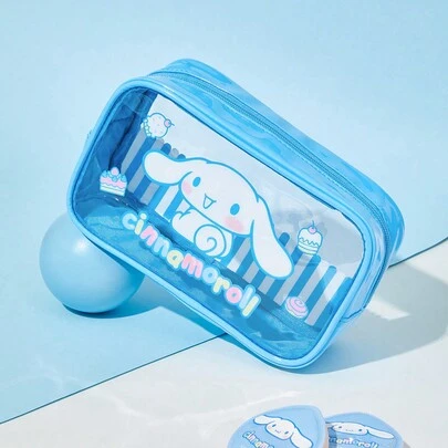 HELLO KITTY AND FRIENDS | SHEIN Cute Cartoon Printed Translucent Cosmetic Bag