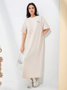 Mulvari Women's Desert Print T-Shirt Dress Simple Fashion Daily Casual