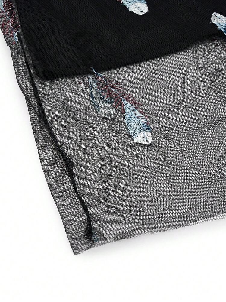 Plus Size Solid Color Mesh Spliced Strapless Dress