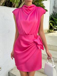 SHEIN Clasi 女式褶邊側繫結洋裝