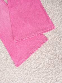 SHEIN 動漫人物與字母印花設計的高腰牛仔托腳褲搭配上衣，適用於青少女 - 彩色 - 查看 6