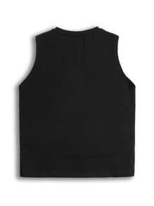 SHEIN Artist Women's Solid Color Basic Tank Top, For Holiday, Vacation - Black - View 2