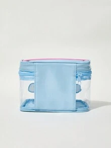 HELLO KITTY AND FRIENDS | SHEIN 卡通圖案印花半透明便攜化妝包 - 淺藍色 - 查看 6