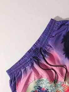 ROMWE MEN ROMWE Avant Nam In Sóng Quần short Thích hợp Đối với Mặc hàng ngày In Mùa Xuân Và Mùa hè - Nhiều màu - Xem 4