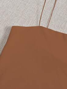 SHEIN Unity Ladies' Solid Color Cropped Camisole Top - Coffee Brown - View 3
