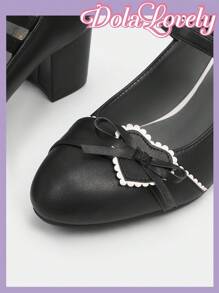 Dola Lovely Fashionable Comfortable All-Match High Heels - Black - View 7
