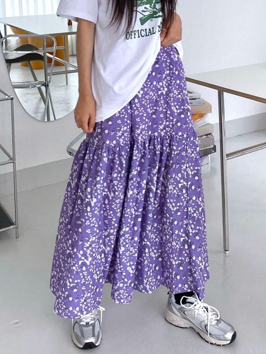 DAZY Váy dài in hình nữ - Màu tím - Xem 1