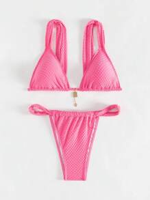 SHEIN Swim Solid Color Women's Bikini Set Summer Beach