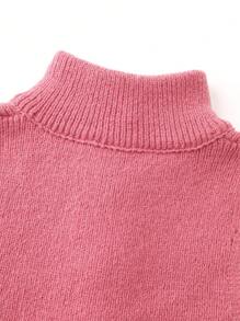Suéter De Cuello Alto Sin Mangas Para Niña Adolescente - Rosa - Ver 6