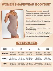 Women's High Elastic Waist Shaping Tight Jumpsuit, Suitable As Base Layer