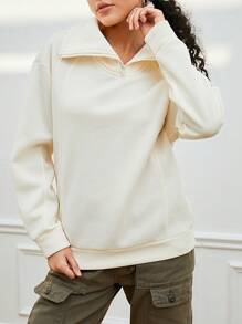 Street Sport 女款落肩袖半拉鍊運動衫