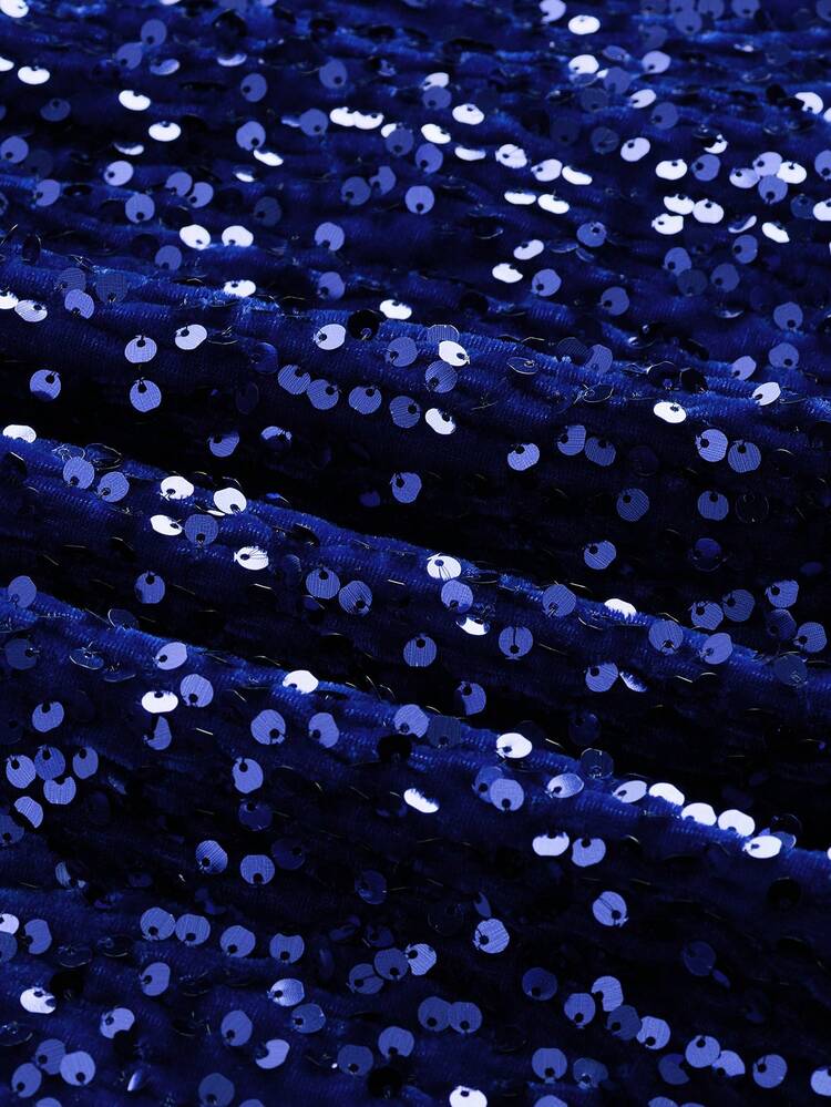 Ladies' Glitter Sequin Patchwork Wrap Dress