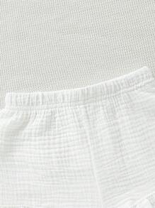 SHEIN Vintaside Kids 3入組/包嬰兒女孩純色荷葉邊短褲 - 彩色 - 查看 5