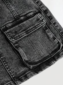 SHEIN Girlism Tween Girls' Y2K Denim Black Skirt With Utility Pockets Girls Summer Clothes Tween Girl Skirt