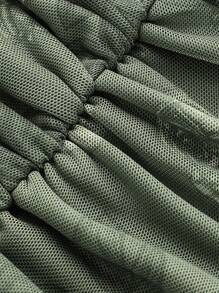 ROMWE Của phụ nữ Retro Hoa Quây Lưới Váy nàng tiên cá - màu xanh lá - Xem 4