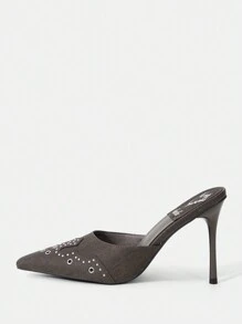 Fashionable Rivet Detail Half-Platform High Heel Shoes