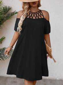 EMERY ROSE Plus Size Dress - Black - View 4