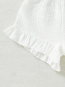 SHEIN Vintaside Kids 3入組/包嬰兒女孩純色荷葉邊短褲 - 彩色 - 查看 6