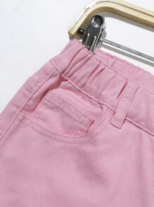 Teen Boys' Street Style Patchwork Printed Jeans - Baby Pink - View 7