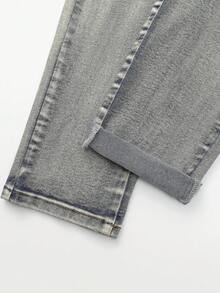 Thiếu niên Con trai Phong cách đường phố Retro Denim mùa giặt Denim Quần jean - Rửa nhẹ - Xem 3