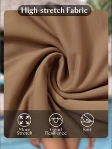 Swim Chiccia Bộ đồ tắm một mảnh không tay đi biển mùa hè dành cho nữ - Màu Khaki - Xem 5