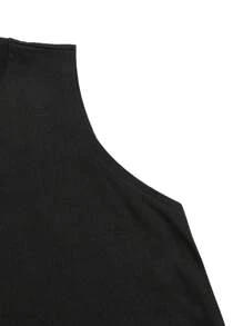 SHEIN Artist Women's Solid Color Basic Tank Top, For Holiday, Vacation - Black - View 4
