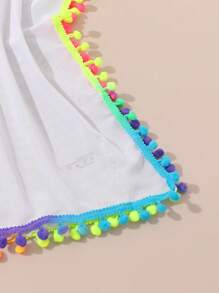 SHEIN Young Girl Cover Up With Colorful Ball Embellishment Summer Holiday