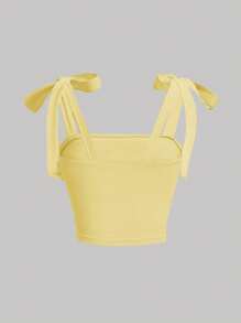 SHEIN MOD 女士打結肩褶皺背心