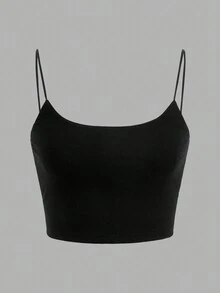 SHEIN EZwear Top De Punto De Sin Mangas Para Mujeres, Estilo Cultivo Con Tres Colores Disponibles - Naranja - Ver 5
