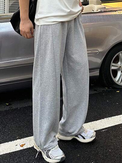 ★FAZED★ Snap Curve Sweatpants 3colors 23FWPT04 Sun Fade Flare Sweatpants - Black
