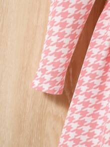 SHEIN 年輕女孩優雅休閒拼色連衣裙 - 粉色 - 查看 5