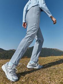 In My Nature 女款純色喇叭褲戶外長褲 - 灰色 - 查看 2