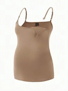 Modmama Maternity Solid Color Nursing Cami Top