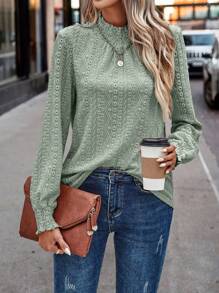 SHEIN LUNE Eyelet Embroidery Tee