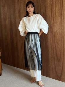 FRIFUL Designer Váy lưới xuyên thấu dành cho nữ - màu đen - Xem 2