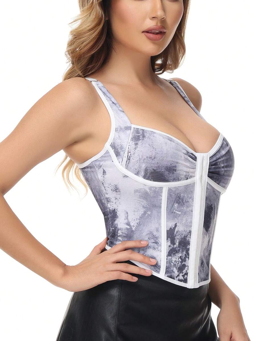 适合音乐节的女士扎染塑身上衣 - 彩色 - 查看 1