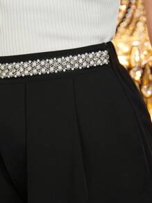 Modelyn Women's Elegant Wide Leg Pants - Black - View 7