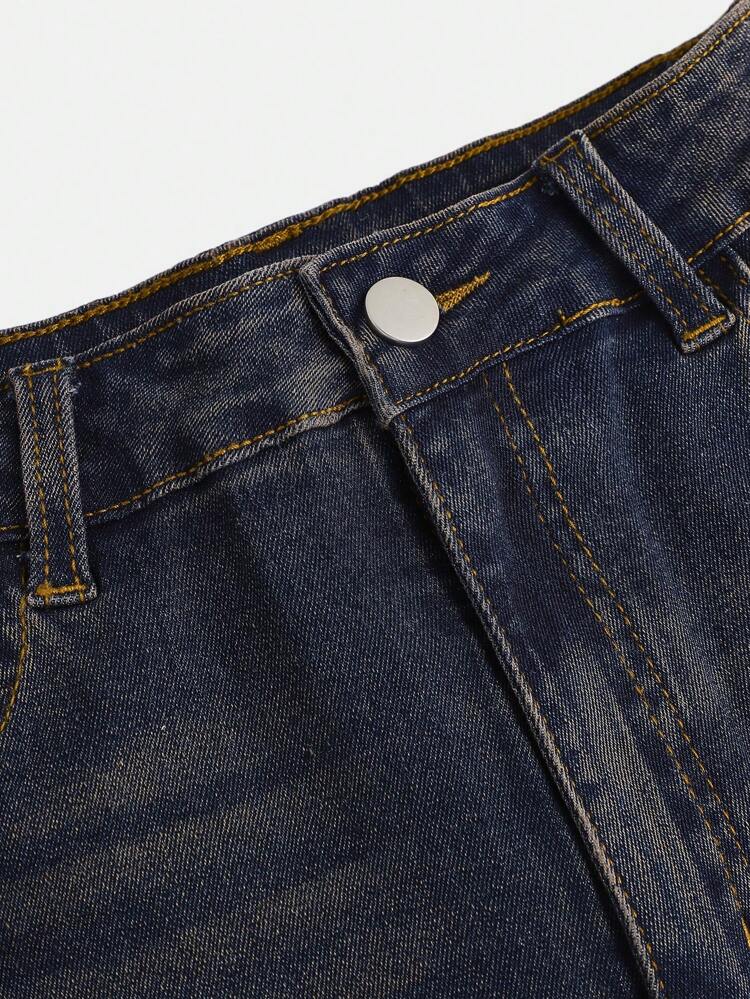 Teen Boy Streetwear Cool Vintage Washed Distressed Jeans