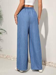 SHEIN PETITE CURVE Plus Size Women's Casual Straight-Leg Jeans Summer,Vacation Outfits Woman,Easter,Spring,Western,Office Outfits For Women,Rave Outfits,Baby Shower Dress,Cottagecore,Country Outfits Women, Chic,Baggy Jeans Women,Flowy Pants
