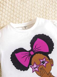 SHEIN Conjunto De 2 Piezas Veraniego Casual, Cómodo, Dulce Y Hermoso Para Niñas Jóvenes